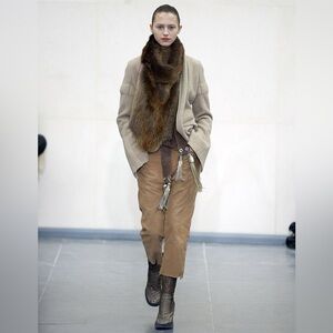 RARE Rick Owens x Revillon FW 2004 Asymmetrical Raw Hem Wool Jacket